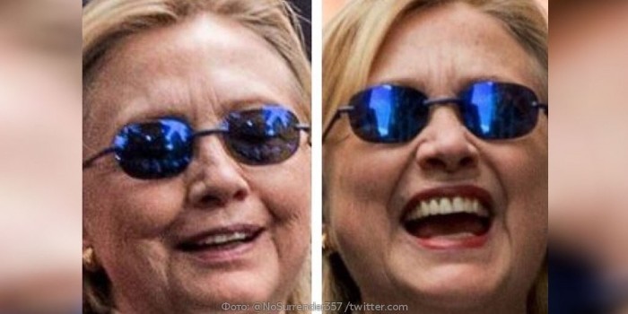 Iš kairės tikroji Hillary Clinton, o iš dešinės - jos antrininkė.