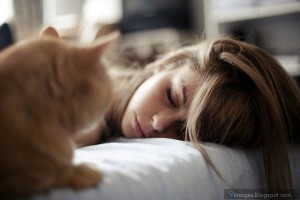 cute-sleeping-girl-cat-watching